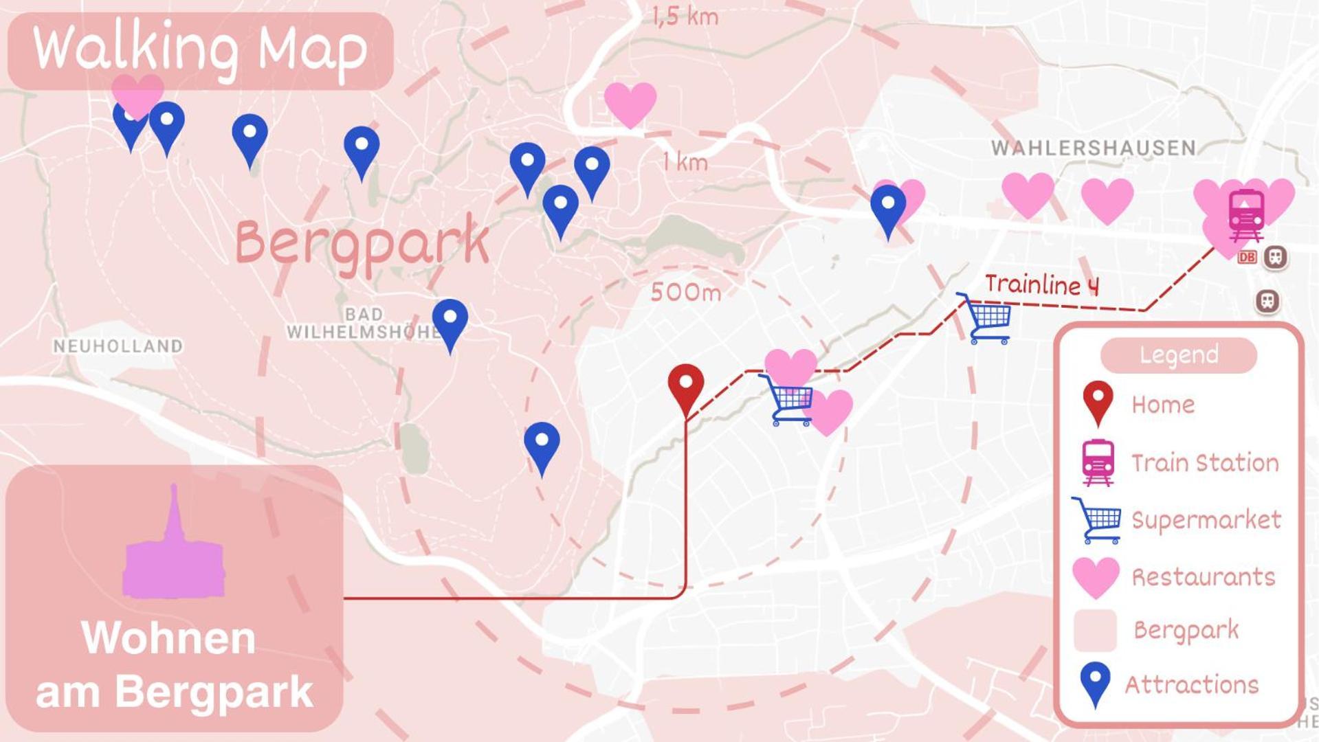 Apartment Mit Balkon Am Bergpark Kassel Eksteriør bilde